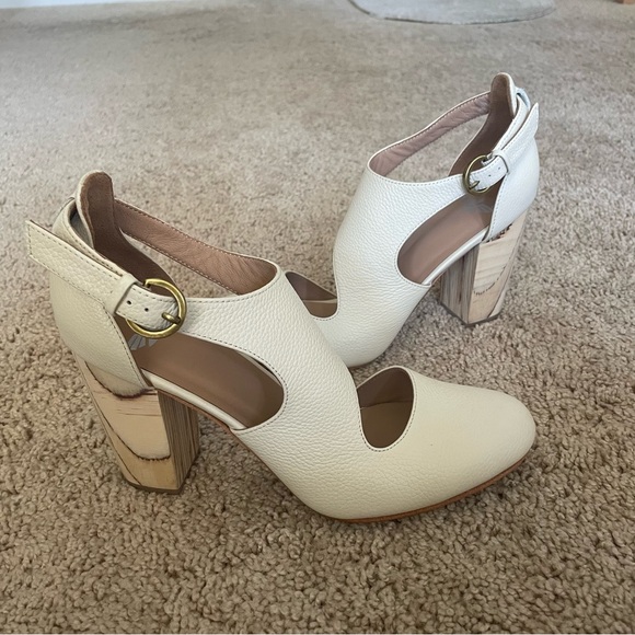 Fortress of Inca Luna Naya Heels in Pebbled Ivory Size 39 - Picture 5 of 8